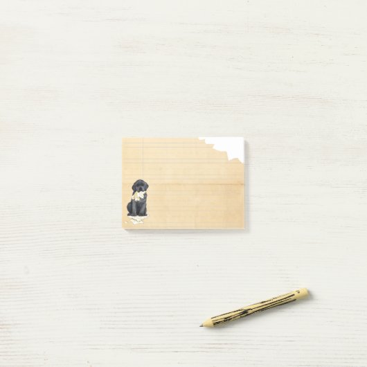 私の黒い実験室は私の宿題を食べました ポストイット (デスク上)