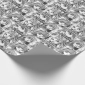 私の黒お気に入りのと白のパッチワーク人形 ラッピングペーパー (角)