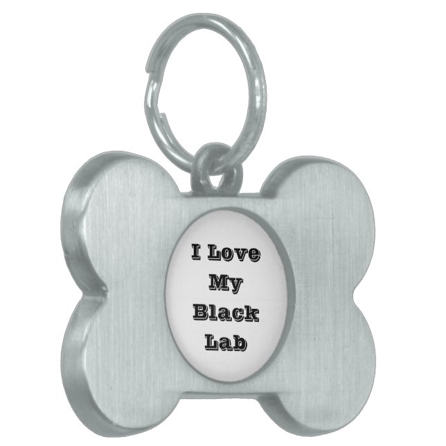 私の黒ラブが大好きだ ペットネームタグ (正面左)