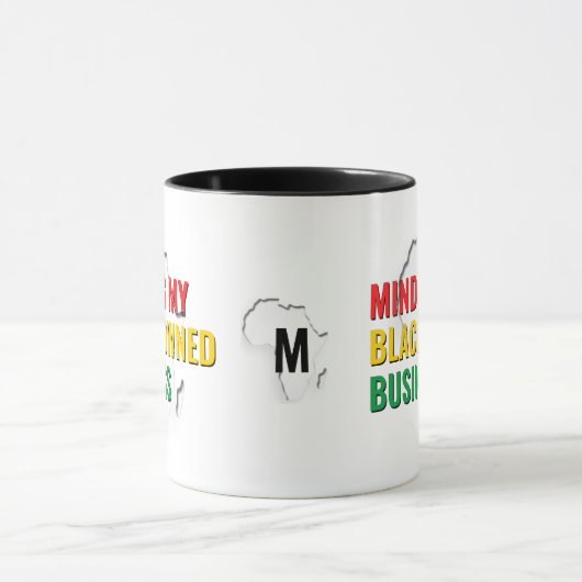 私の黒人経営のビジネスのモノグラムをミンディング マグカップ (中央)
