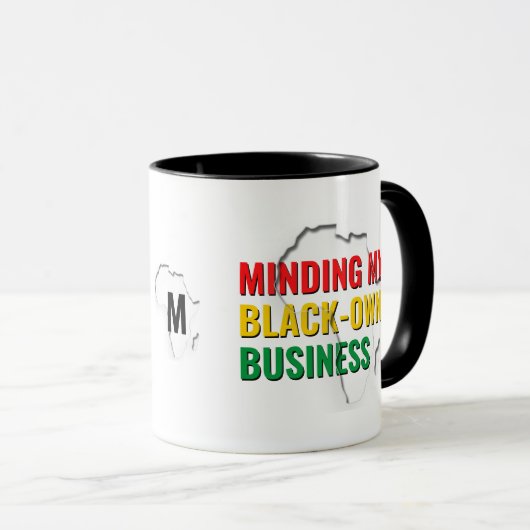 私の黒人経営のビジネスのモノグラムをミンディング マグカップ (正面右)