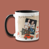 私の1回目のクリスマスはパパ写真の冬の休日 マグカップ