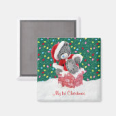 私の1回目のクリスマス – Santa Teddyベアーマグネット マグネット (正面/裏面)