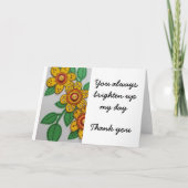 私の1日を明るくしてください - ありがとう サンキューカード (正面)