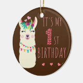 私の1歳の誕生日の1歳の女の子誕生日 セラミックオーナメント (左)
