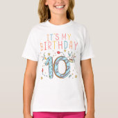 私の10歳の誕生日パーティーのドーナツ女の子の子たち Tシャツ (正面)
