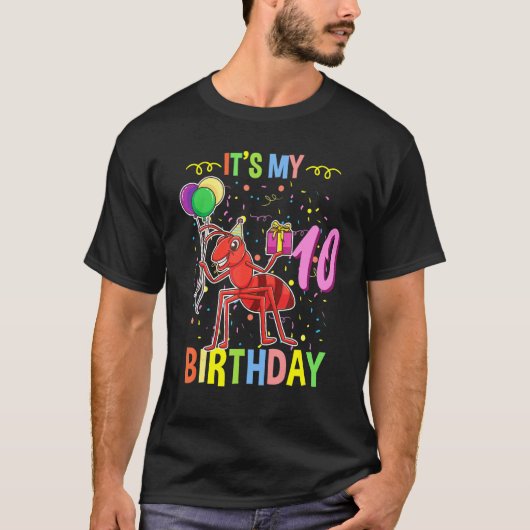 私の10歳の誕生日 アリ飼育者 Tシャツ (正面)