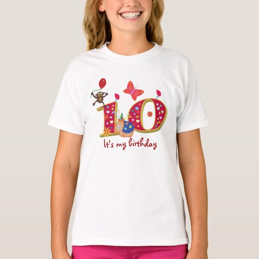 私の10歳の誕生日 Tシャツ (正面)