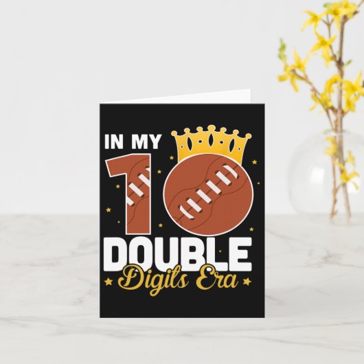 私の10歳ダブルディジット時代のサッカープレゼント 10歳誕生日 カード (黄色い花)