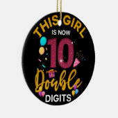 私の10誕生日この女の子は今10歳だ セラミックオーナメント (右)