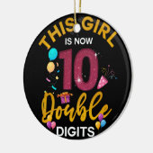 私の10誕生日この女の子は今10歳だ セラミックオーナメント (左)