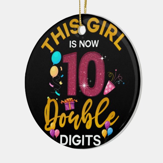 私の10誕生日この女の子は今10歳だ セラミックオーナメント (左)