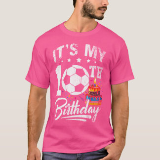 私の10誕生日サッカー選手の10日パーティー Tシャツ