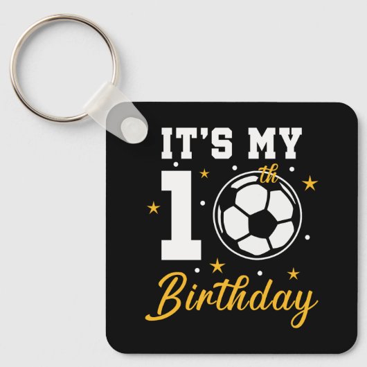 私の10誕生日サッカー10歳 キーホルダー (正面)