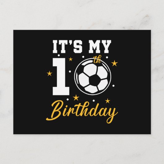 私の10誕生日サッカー10歳 シーズンポストカード (正面)