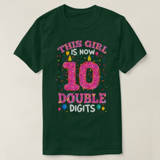 私の10誕生日シャツこの女の子は今10アイ Tシャツ (デザイン正面)
