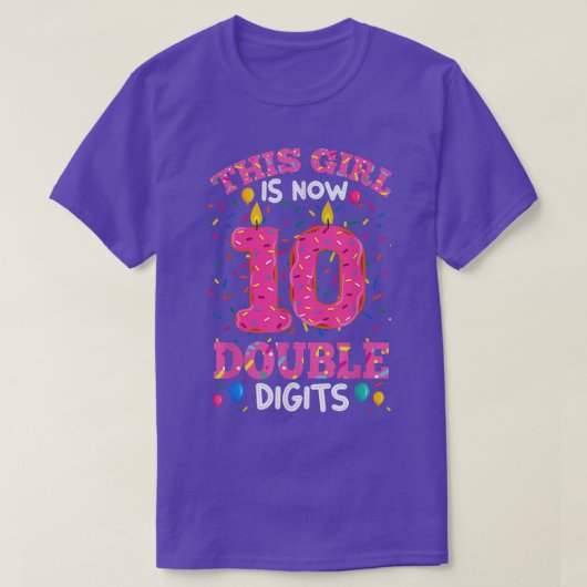私の10誕生日シャツこの女の子は今10アイ Tシャツ (デザイン正面)