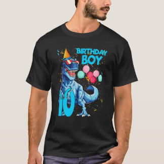 私の10誕生日少年の恐竜誕生日10イェー Tシャツ