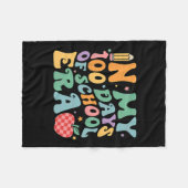 私の100日の学校先生の子供の100日目 フリースブランケット (正面(横))