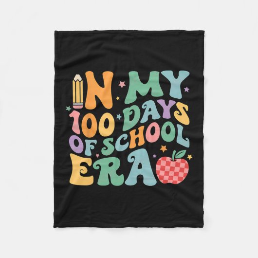 私の100日の学校先生の子供の100日目 フリースブランケット (正面)