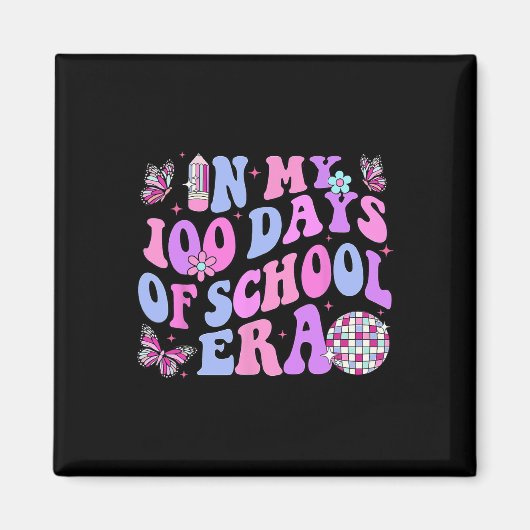 私の100日の学校時代レトロディスコ100日目 マグネット (正面)