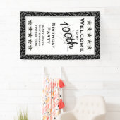 私の100th誕生日パーティーへようこそ – 白黒 横断幕 (インサイチュ)