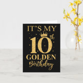 私の10thゴールデン誕生日10歳の子供たち カード (黄色い花)