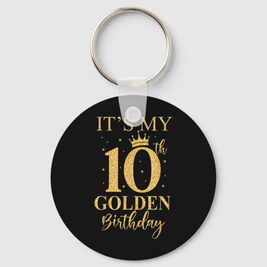 私の10thゴールデン誕生日10歳の子供たち キーホルダー (正面)