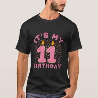 私の11誕生日のシャツの女の子11歳ドン Tシャツ