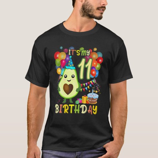 私の11誕生日アボカド誕生日パーティーかわいいA Tシャツ (正面)