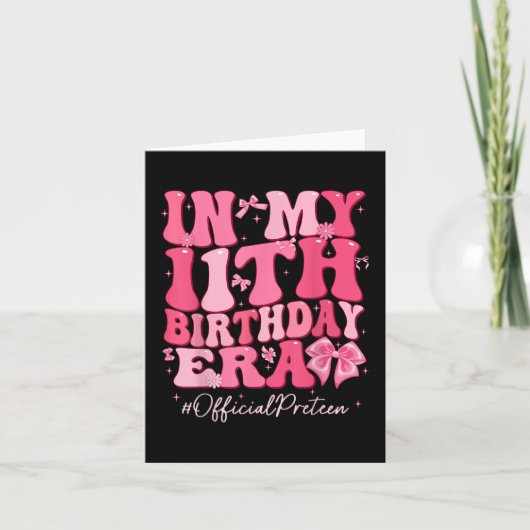 私の11誕生日時代コケット弓のGroovy生まれた カード (正面)