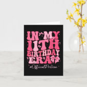 私の11誕生日時代コケット弓のGroovy生まれた カード (黄色い花)