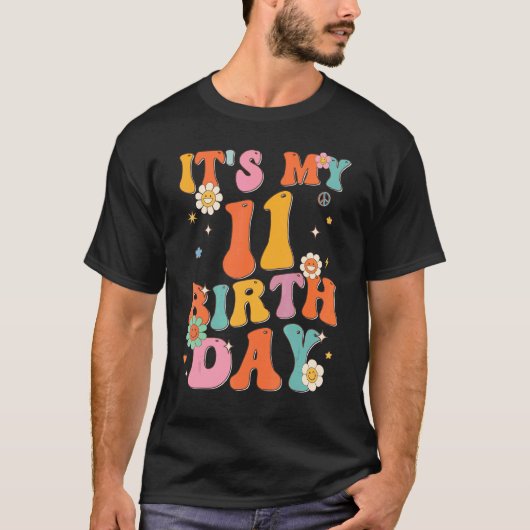 私の11誕生日11歳のヴィンテージグルーブ Tシャツ (正面)