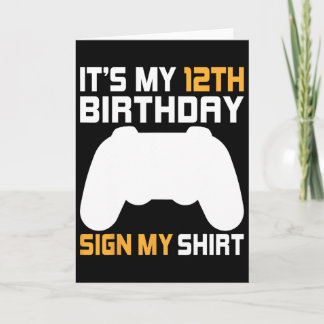 私の12歳の誕生日 サインTシャツ ビデオゲーマー 12 カード