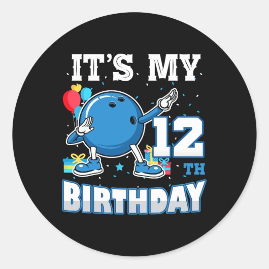 私の12誕生日ダビングボーリング12歳 ラウンドシール (正面)