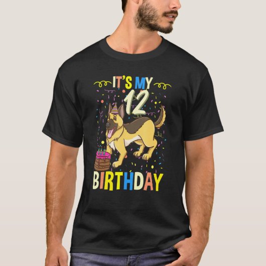 私の12誕生日ドイツの羊飼い Tシャツ (正面)