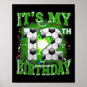 私の12誕生日少年サッカー12歳パーツ ポスター