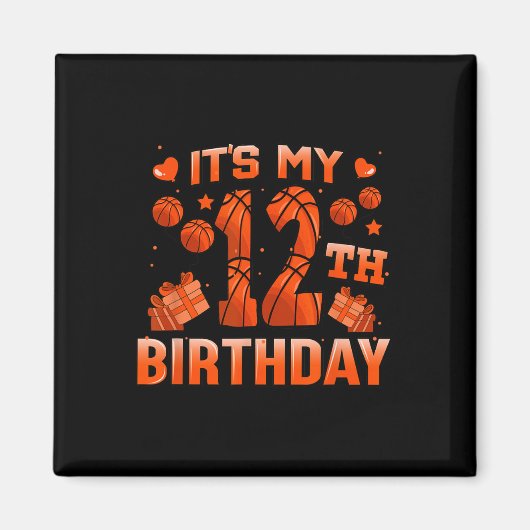 私の12誕生日Bysketbyll Boys Girls 12年 マグネット (正面)