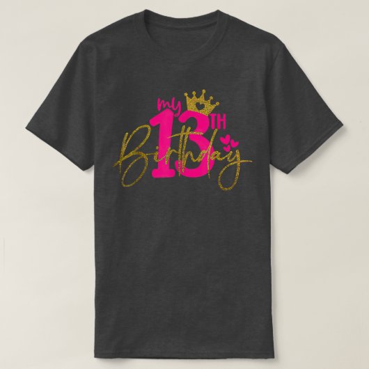 私の13番目の誕生日の女の子13歳の歳の誕生日パーティーPr Tシャツ (デザイン正面)