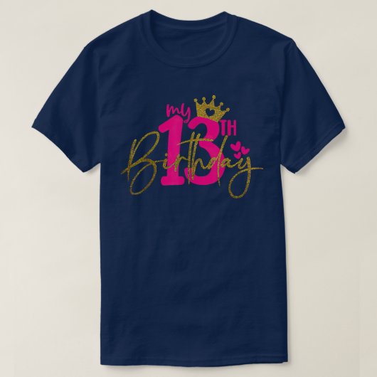 私の13番目の誕生日の女の子13歳の歳の誕生日パーティーPr Tシャツ (デザイン正面)