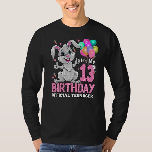 私の13誕生日うさぎ13誕生日13年 Tシャツ (正面)