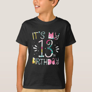 私の13誕生日の熱帯フローラ13歳 Tシャツ