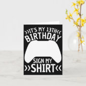 私の13誕生日は私のシャツに署名13歳10代のG カード (黄色い花)