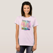 私の14誕生日(ピンク)のTシャツ Tシャツ (正面フル)