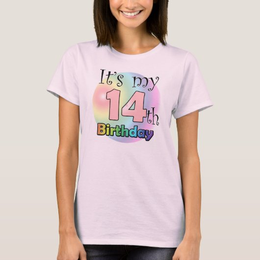 私の14誕生日(ピンク)のTシャツ Tシャツ (正面)