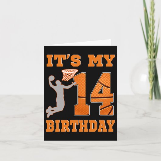 私の14誕生日Bysketbyll Dunk Boy 14年 カード (正面)