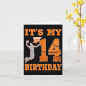 私の14誕生日Bysketbyll Dunk Boy 14年 カード (黄色い花)