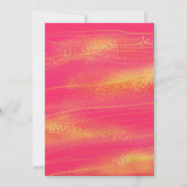 私の15歳の誕生日 シックなピンクの花のキンセアニエラ 招待状 (裏面)