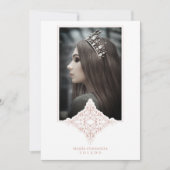 私の15歳の誕生日 スペイン語 フォト 効果 ダスティ ローズ 招待状 (正面)