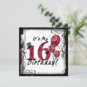 私の16歳の誕生日パーティーのグランジ招待状 招待状 (スタンド正面)